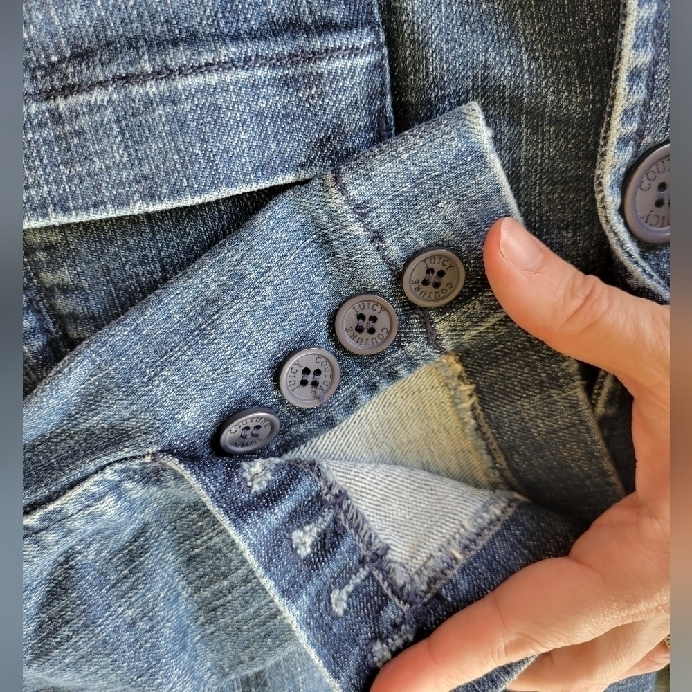 Juicy Couture Jeans Y2K denim 1 button blazer S - Picture 5 of 16
